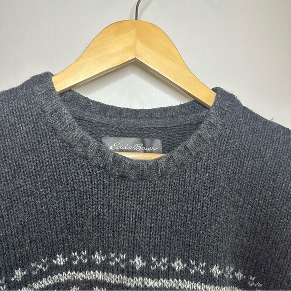 Eddie Bauer Men's Thick Knit Pullover Ski Sweater. Size: Large. Gray. - Picture 3 of 6
